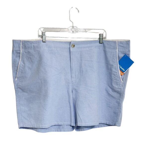 Columbia blue flat front shorts with pockets 24W NWT - Picture 1 of 4